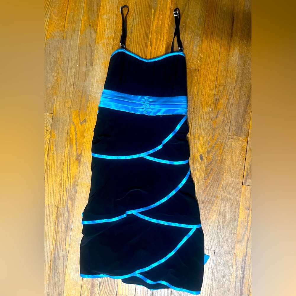 Formal black and blue dress